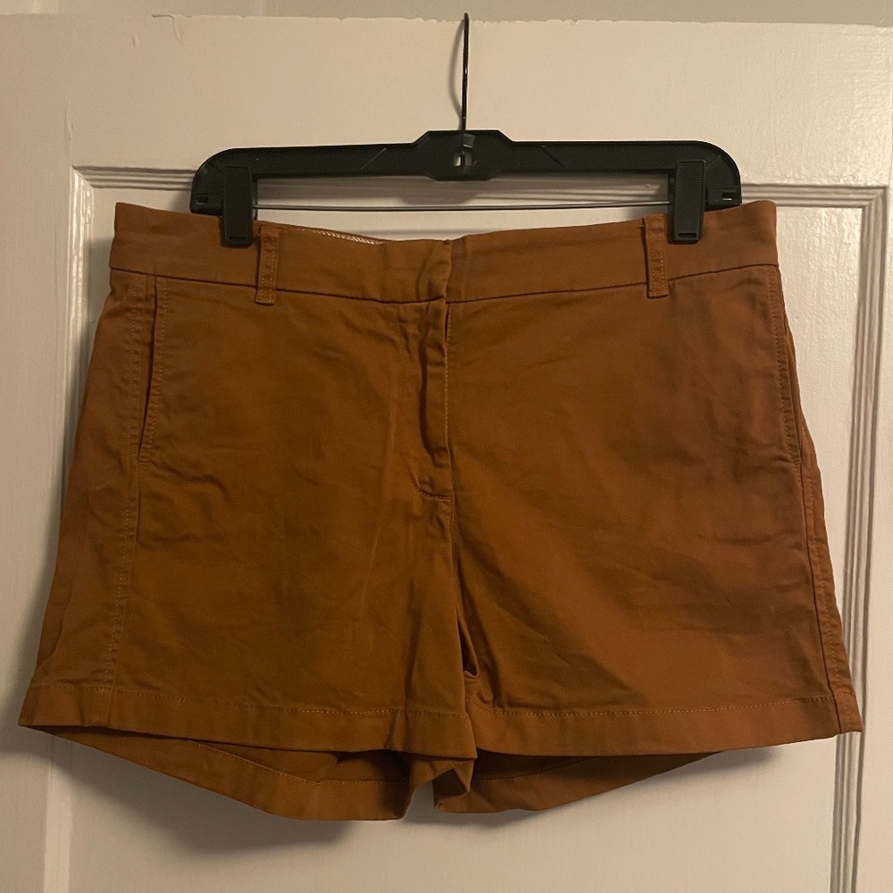 Women's J. Crew Tan Stretch Chino Shorts, 4" Inseam, size 10
